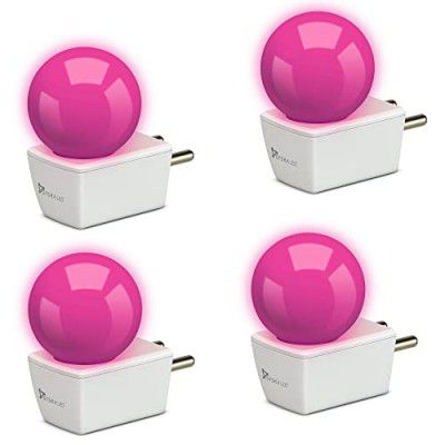 SYSKA Avastar NLP 0.5W B22 Base Plug & Play LED Bulb for Night Lamp,Hall,Blacony,Decoration (Pink, 4)