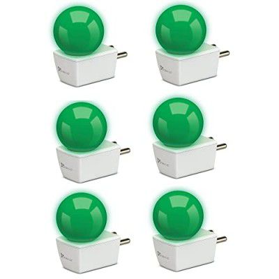 SYSKA Avastar NLP 0.5W B22 Base Plug & Play LED Bulb for Night Lamp, Hall, Blacony, Decoration (Pack of 6) (Green Color)