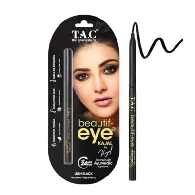 TAC - The Ayurveda Co. Beautif-Eye Black Kajal - Intense Black, Smudge-Proof, Waterproof, Eye Pencil For Women