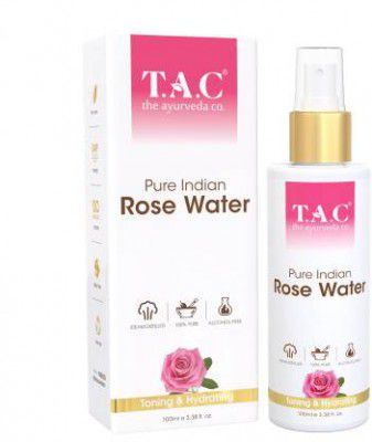 TAC - The Ayurveda Co. Pure Indian Rose Water For Toning & Hydration, Alcohol Free, 100% Ayurvedic Men & Women  (100 ml)