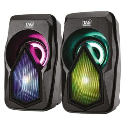 TAG DP600 USB Sterio 2.0 Wired Multimedia 6W Desktop? Speakers with 7 Colors Led Effect