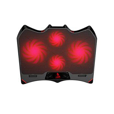 TAG GAMERZ Batman Gaming Laptop Cooling Pad | 2X 125mm and 2X 80mm Cooling Fans | Red LED Lights | Portable, 3 Levels Height Adjustments