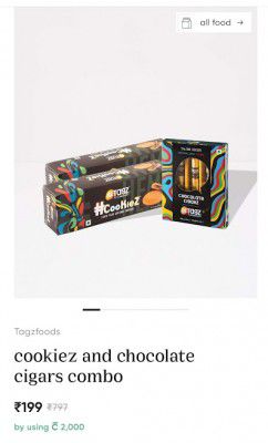 Tagzfoods cookiez and chocolate cigars combo