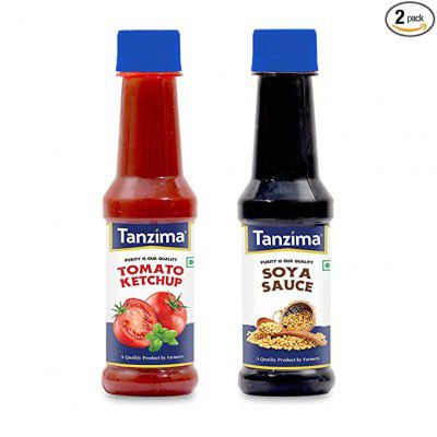 Tanzima Tomato Ketchup and SOYA Sauce, Combo Offer Pack of 2 (200g Each)