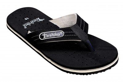 Tarshika Men's Regular Flip-Flops and House Wear Slippers(SLIPPER 03_BLACK&WHITE_7N) UK-7