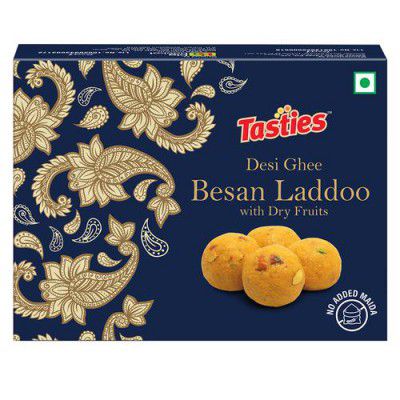 Tasties Besan Laddoo Mithai / Sweet - Made With Dry Fruits & Desi Ghee, 200 g