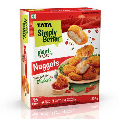 Tata Simply Better Plant-Based Nuggets, Tastes Just Like Chicken - 15 Pieces, 270g