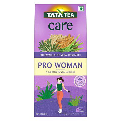 Tata Tea Care Pro Woman Herbal Infusion Green Tea with Shatavari, Aloe Vera & Rosemary, 25 Tea Bags, Purple