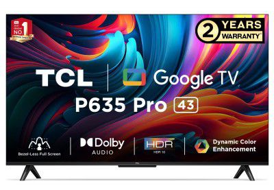 TCL 43" Bezel-Less Full Screen Series Ultra HD 4K Smart LED Google TV 43P635 Pro