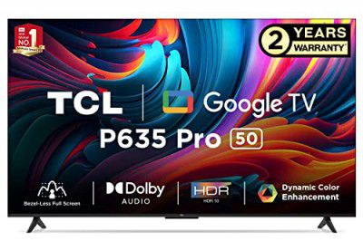 TCL 50P635 Pro 50" Bezel-Less Full Screen Series Ultra HD 4K Smart LED Google TV 50P635 Pro