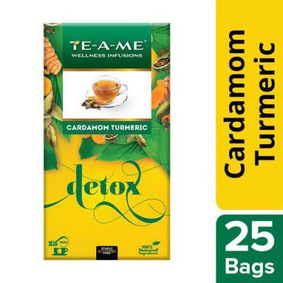 Te-A-Me Infusion Tea - Cardamom Turmeric, 100% Natural, 50 g (25 Bags x 2 g each)