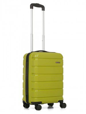 TEAKWOOD LEATHERS Trolley Bag, Hard Cabin, 55 CM, Lock System 360 Degree 8 Rotating Wheel (S, Lime Green)