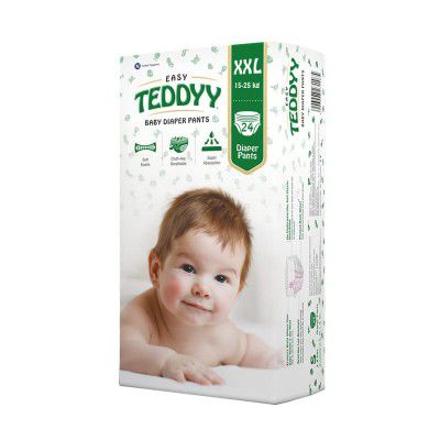 TEDDYY Baby Easy Double Extra Large Diaper Pants 24 Count (Pack of 1), 15-25 kgs, 12 hrs Leak Protection, Anti - Bacterial