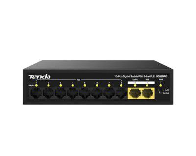 Tenda SG110PC 10-Port Gigabit Lite PoE Switch with 8-Port PoE (Black)