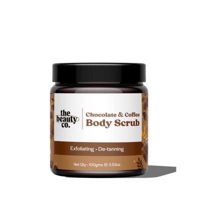 The Beauty Co Chocolate & Coffee Tan Removal Body Scrub For Men and Women| Exfloiting Bathing Scrub with Argan and Almond Oil for Smooth and Soft Skin - 100 gm