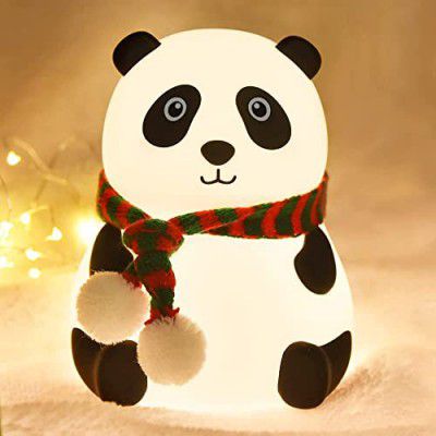 The Bright Storey Night Light for Kids, Panda Nursery Soft Silicon Lights with Battery, 7 Color Table Lamp, Room Decor, USB Rechargeable, Gifts for Kids