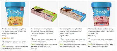 The Brooklyn Creamery Ice Cream @ ₹1 | Amazon Fresh | Selected Locaitons