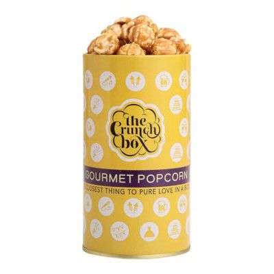 The Crunch Box Warm Caramel Crunch Popcorn Small Tin - 100 Gms, Perfect for Evening Snacks, Parties, Movie Nights & Family Gathering