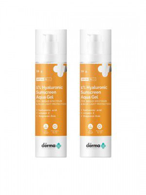 The Derma co.Set of 2 1% Hyaluronic Sunscreen Aqua Ultra Light Gel - 50 g Each