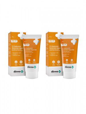 The Derma co.Set of 2 Hyaluronic Sunscreen SPF 50 PA++++ Lightweight Aqua Gel - 80g each