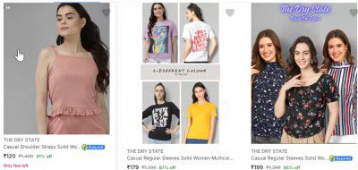 The Dry State Women's Tops Upto 91% Off Starts At Rs 120