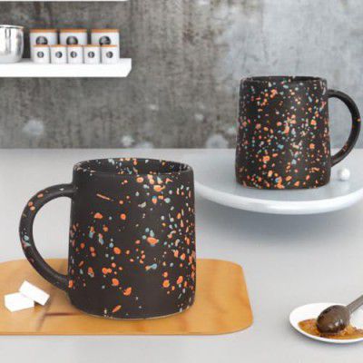 The Earth Store 320ml Speckle Ceramic Coffee Mug for Coffee Tea Mug, Microwave Safe Coffee Mug - Multi (Set of 2)