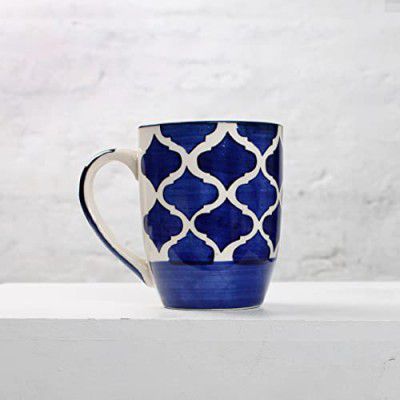 The Earth Store Ceramic Mugs (300 ml Each, Blue)