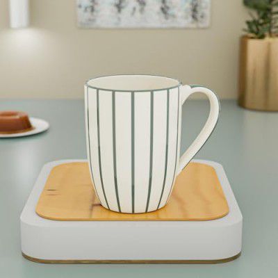 The Earth Store Classic Grey Stripe Coffee Mug - 400ml (Set of 1)