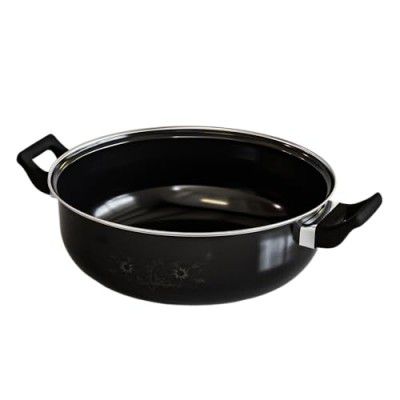 The Earth Store EcoLuxe 4 litre Cast Iron Kadai/Kadhai Induction & Gas Base Friendly lass oil used Toxin & PFOA Free Cookware for Kitchen, Black