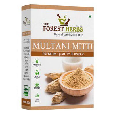 The Forest Herbs Natural Care From Nature 100% Pure Multani Mitti Powder for Face Pack (200g) For Exfoliating Soothing Nourishing Face, Skin & Hair| Indian Healing Clay/Calcium Bentonite Clay/Fuller&#