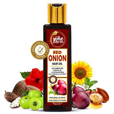 THE INDIE EARTH RED ONION HAIR OIL 200 ML - ANTI HAIR LOSS & HAIR GROWTH OIL  