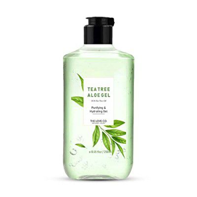 THE LOVE CO Aloe Vera & Tea Tree Oil Gel - 250ml | Natural Acne Relief & Skin Soothing Formula | Hydrating Moisturizer for Face and Body 