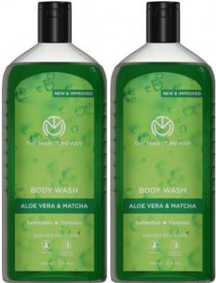 THE MAN COMPANY Body Wash for Glowing & Smooth Skin | Enriched with Aloe-Vera & Matcha  (2 x 200 ml)