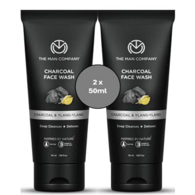 The Man Company Charcoal Face Wash - 2 X 50ml | Anti Pollution, Acne Oil Control | Deep Cleansing | Blackheads Removal | All Skin Types