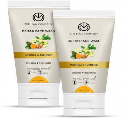 THE MAN COMPANY De-Tan Cleanser for Oily Skin | Skin Brightening, Tan Removal with Turmeric & Moringa Mens Face Wash (200 ml)