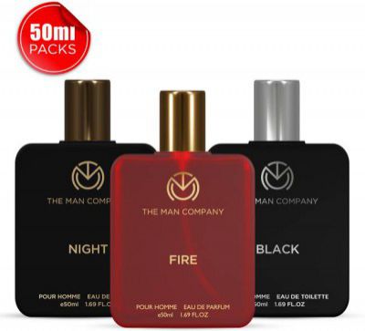 THE MAN COMPANY Premium Perfume Combo 3 x 50ml | Black, Fire & Night | Long-Lasting Fragrance Perfume - 150 ml  (For Men)