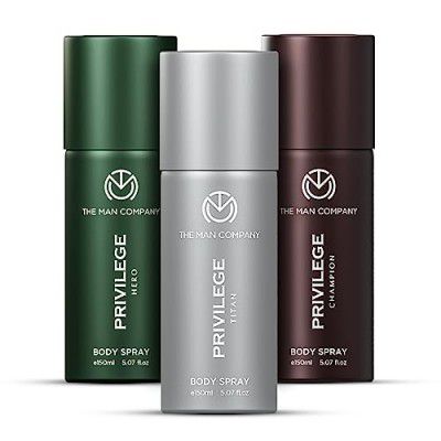 The Man Company Privilege Deodorant for Men, Hero, Champion & Titan | Long-Lasting Body Spray Gift Set Combo for Him | Deo for Everyday Use - Pack of 3