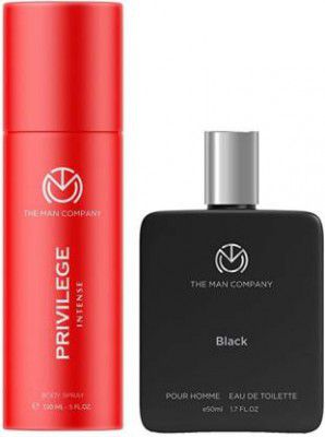 THE MAN COMPANY Privilege Intense Deodorant for men 150ml with Black EDT 50ml Perfume Body Spray - For Men  (200 ml, Pack of 2)