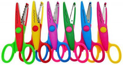 The Mark 6 Pieces Art and Craft Zig zag Paper Shaper Scissor Set Scissors  (Set of 6, Multicolor)