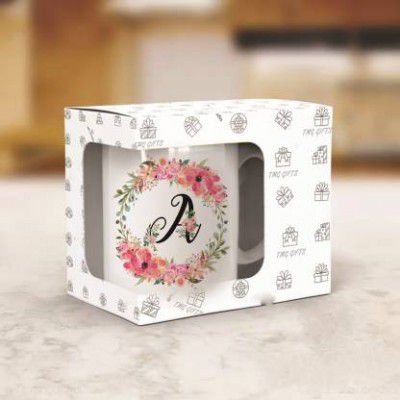 The Modern Gallery Flower (A) Alphabet Coffee | Best Gift for Your Loved Once Ceramic Coffee Mug  (330 ml)