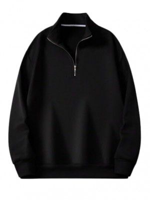 The Modern Soul Half Zipper Solid Sweatshirt for Men