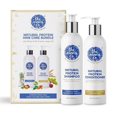 The Moms Co. Natural Protein Hair Strengthening Shampoo & Conditioner Bundle