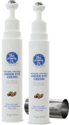 The Moms Co. Natural Vita Rich Under Eye Cream with Roller to Reduce Dark Circles Puffiness  (30 g)