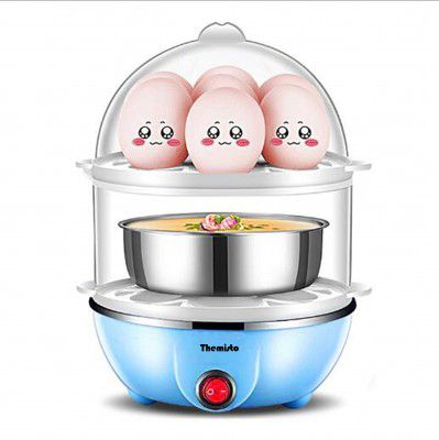 THEMISTO 350 Watts Egg Boiler/Poacher/Cooker for Steaming, Cooking & Boiling (TH-611(14 eggs)) - Blue