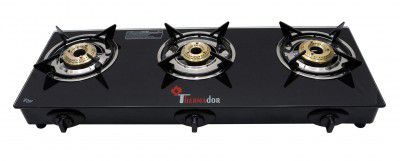 Thermador Toughened ISI Certified 3 Brass Burner Glass Gas Stove