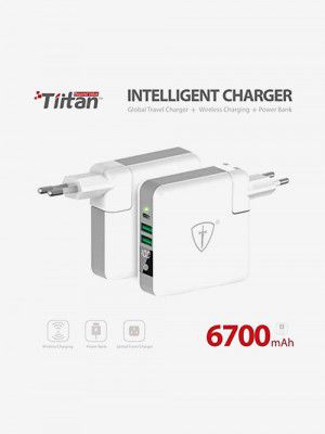 Tiitan SC01 6700mAh 3-in-1 Wireless Intelligent Charger Portable Power Bank