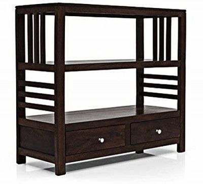 Timber Taste Sheesham Solid Wood Book Shelf, Wooden Bookcase with Drawers, Book Organizer for Home Library in Dark Walnut Finish