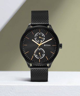 Titan  Neo Black & Gold Analog Watch - For Men 1833NM01