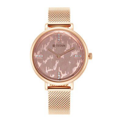 Titan Purple: Valentine’s Day Collection Analog Rose Gold Dial Mens Watch-95175WM01