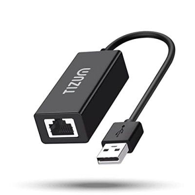 Tizum Ethernet Adapter USB 2.0 to LAN Wired Adapter, USB 2.0 Connector & Network Dongle for Laptop with 100 Mbps Network Compatible for MacBook, Surface Pro, Laptop, PC, Windows & More, Plug & Play